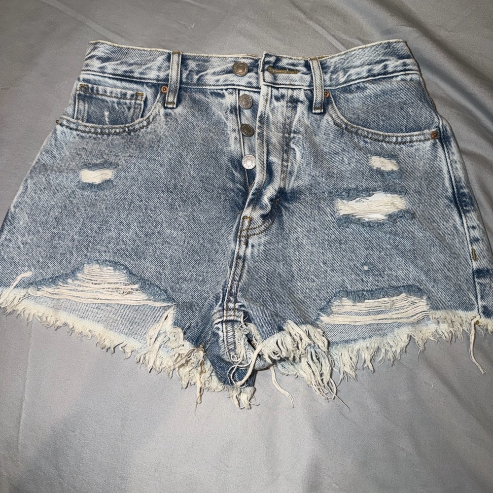 PacSun Light Blue Distressed Jean Shorts
